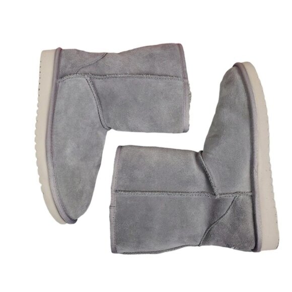 Koolaburra By Ugg Grey Koola Short Suede Leather Boots Size 9 - Picture 3 of 10